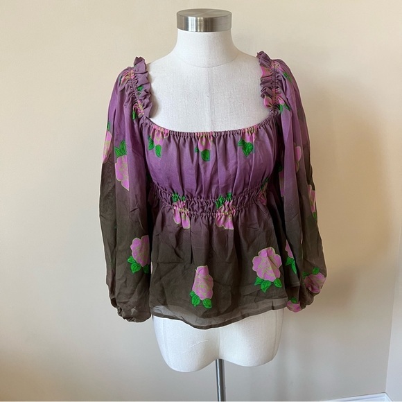 New! Cynthia Rowley Rosalia silk top 13658 - Picture 5 of 14